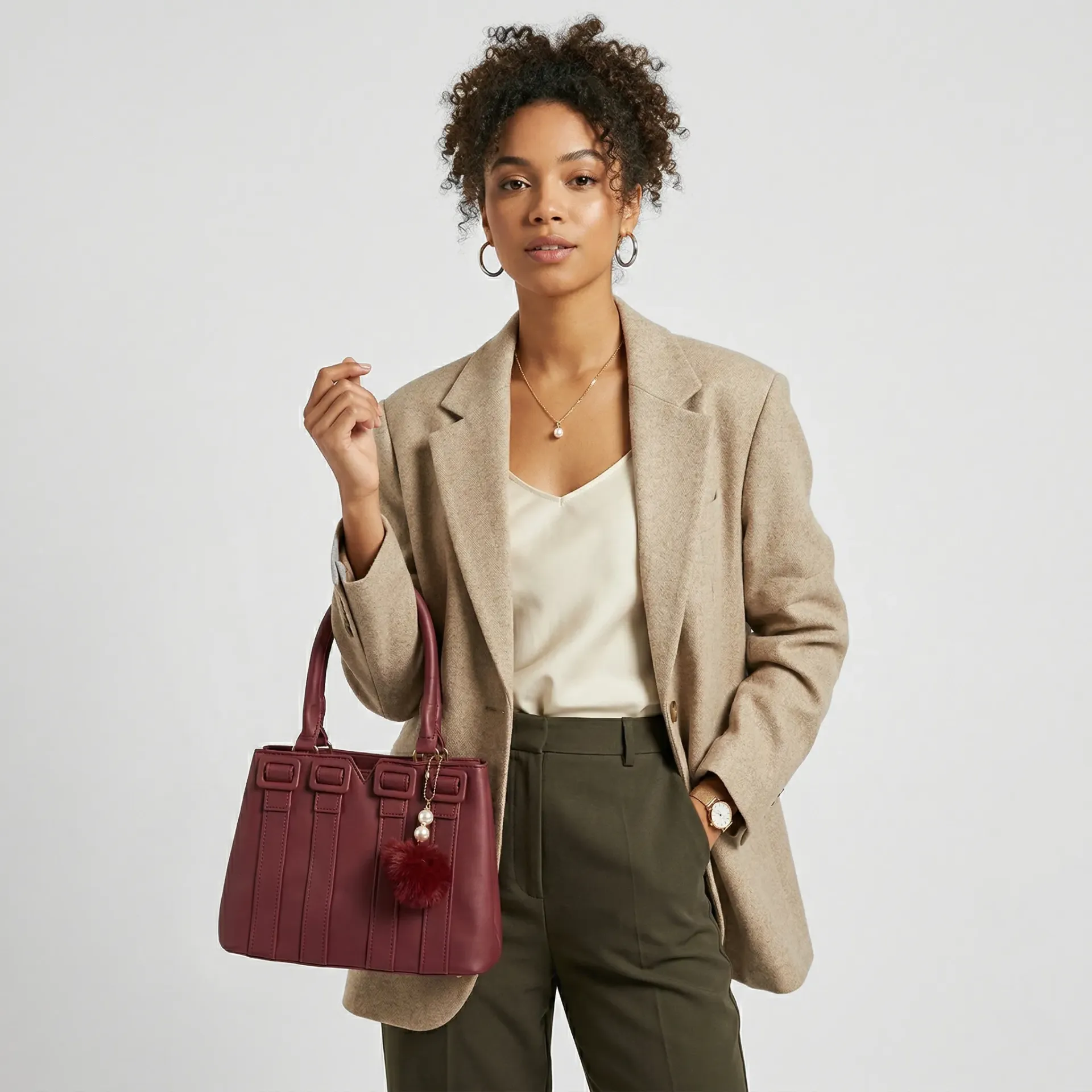 IMPORTACION BOLSO SINTETICO HF10309 VINO