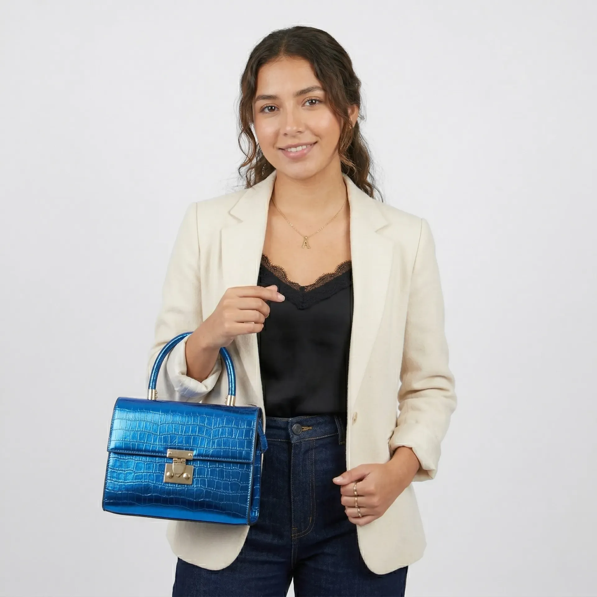 [B01OD2316AZU] IMPORTACION OD2316 BOLSA CHAROL COCODRILO (AZUL)