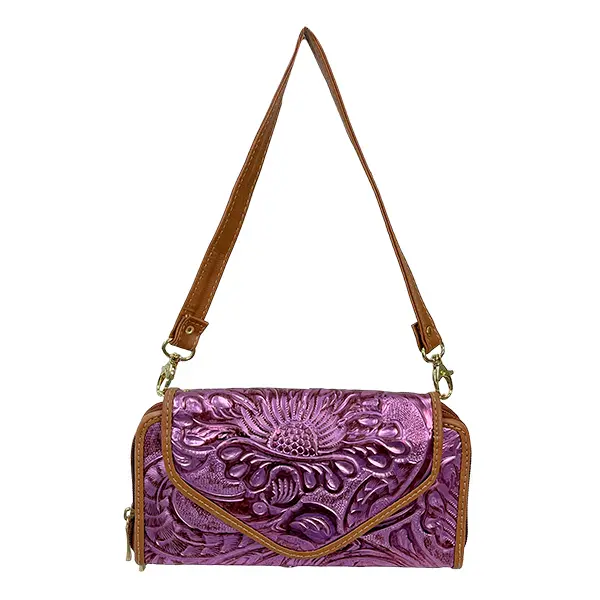 [C03KASITOMLI] CARTERA KARO TEXTIL (TORNASOL MUÑEQUEADO LILA)