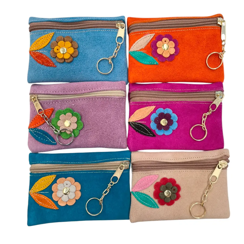 PAQUETE MONEDERO PIEL GAMUZA 6PZAS