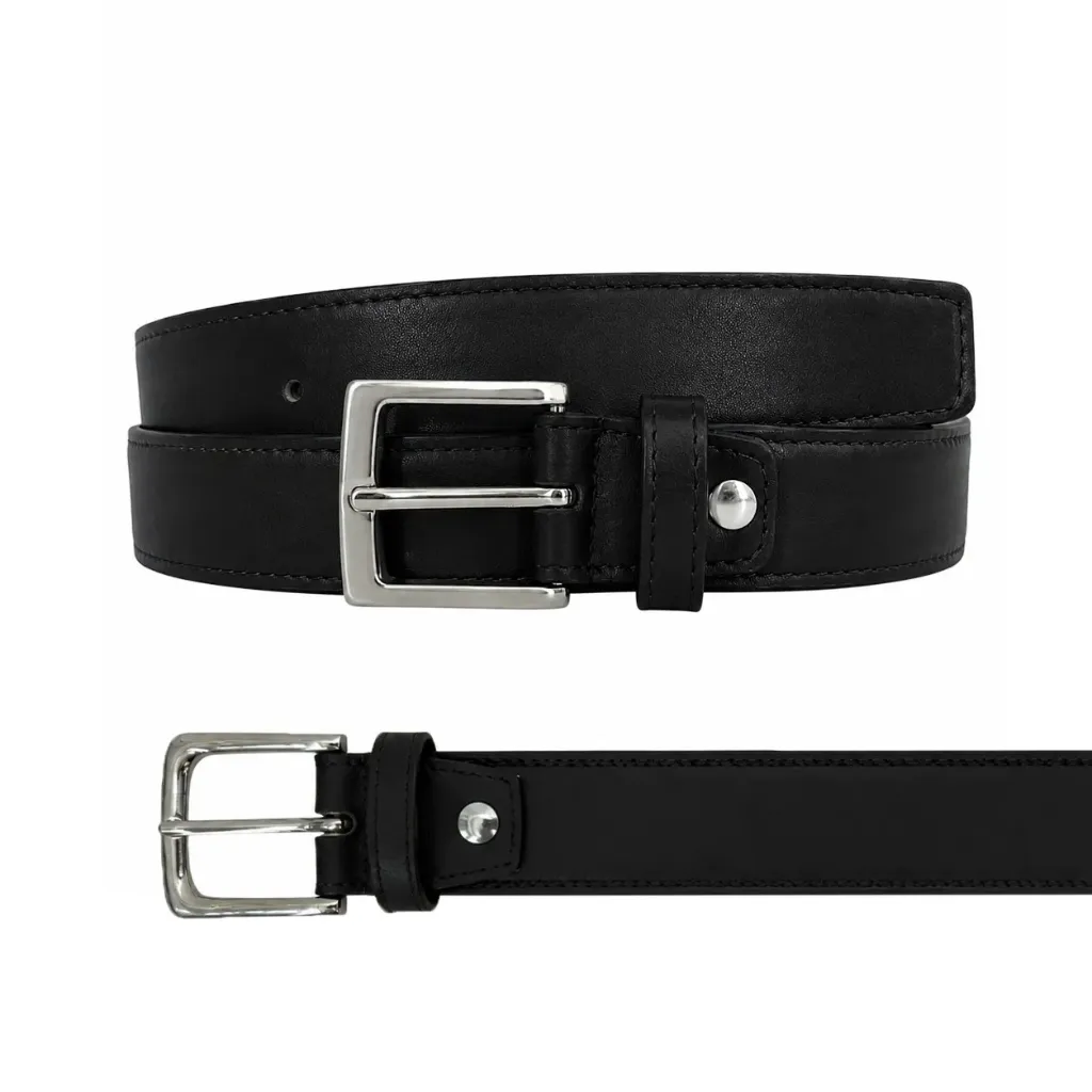 [CILNEGT32] CINTURON PIEL LISO (NEGRO, 32)